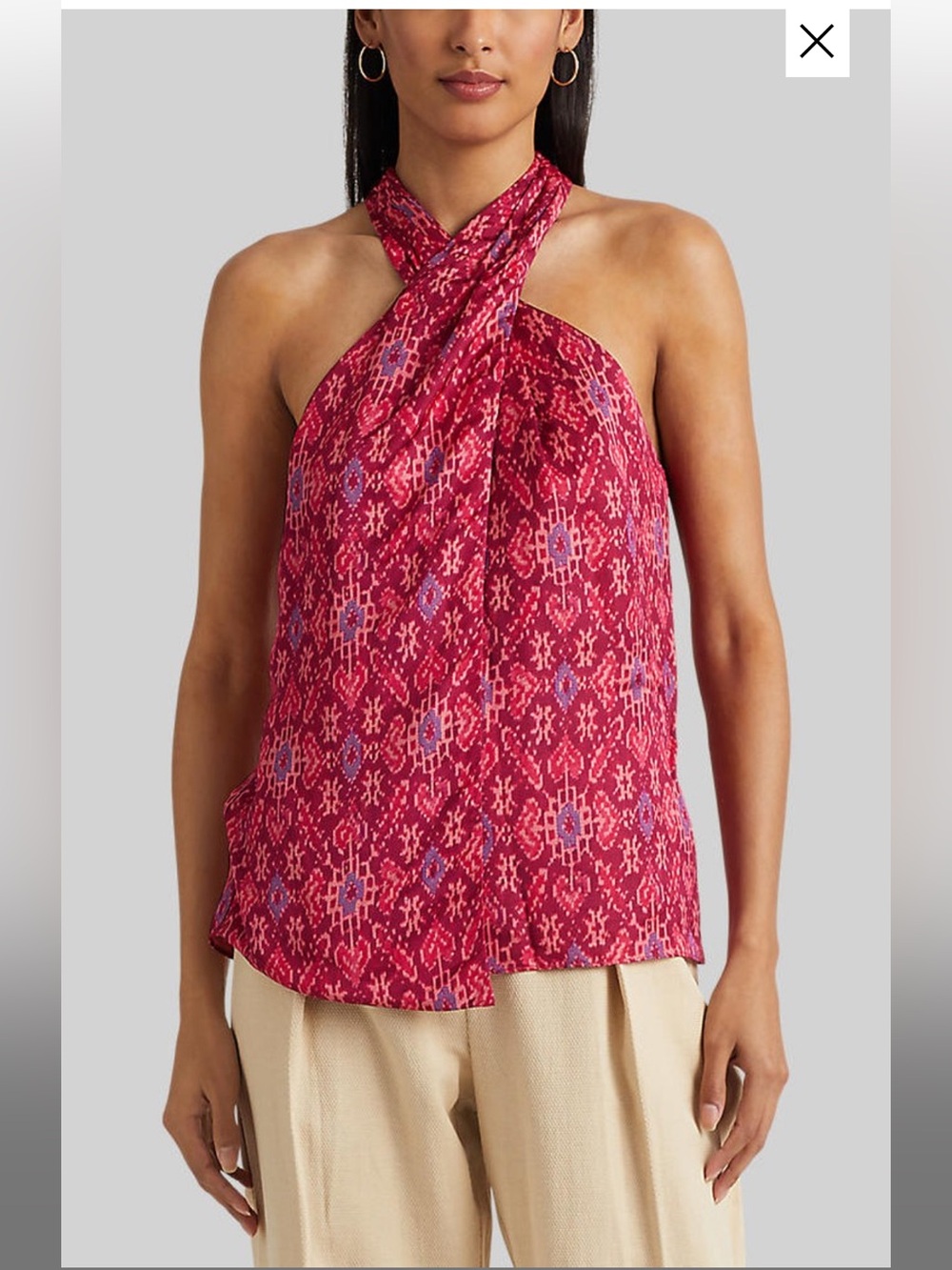 Lauren Ralph Lauren Shantung Halter Blouse - Picture 2 of 11